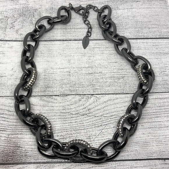 Coldwater Creek gunmetal chunky chain necklace. - Picture 1 of 7